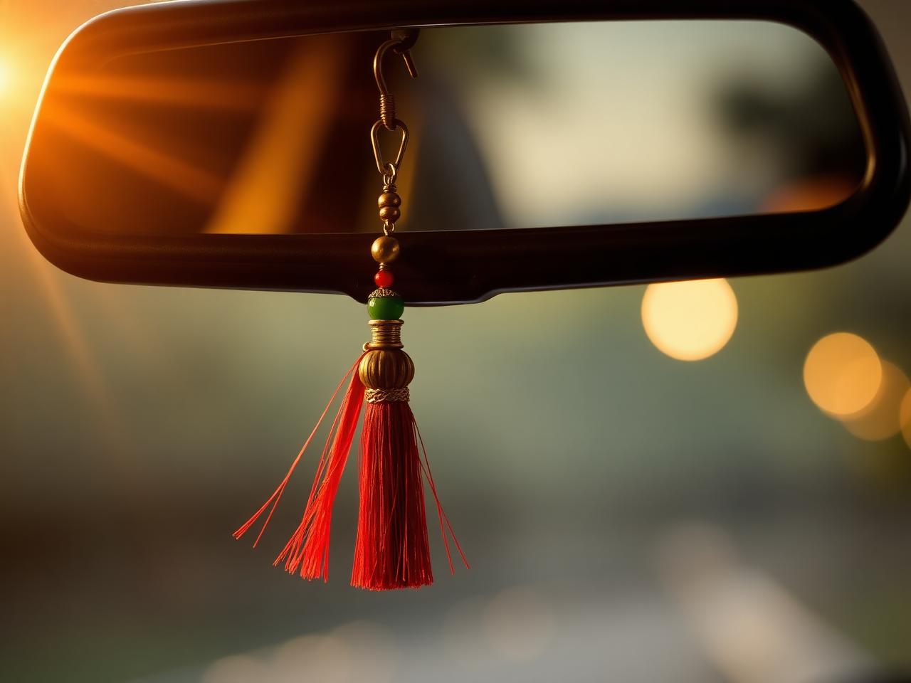 車掛 紅色流蘇
