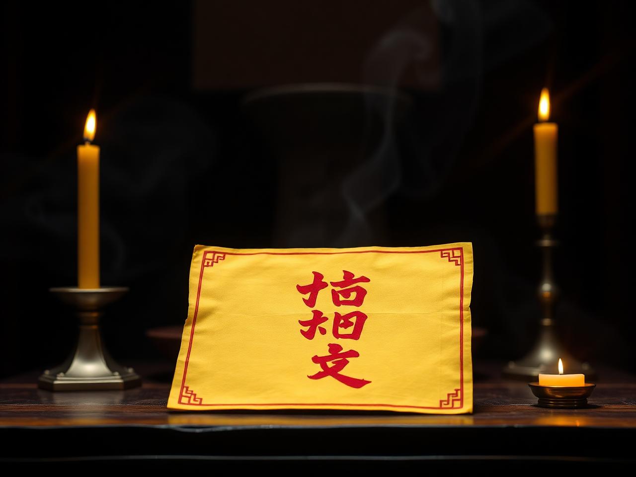 黃色平安符 紅綢